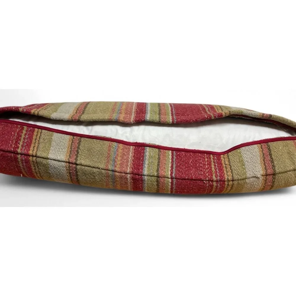 Pottery Barn Serape Stripe Lumbar Pillow Cover Plus Down Insert Wool 12